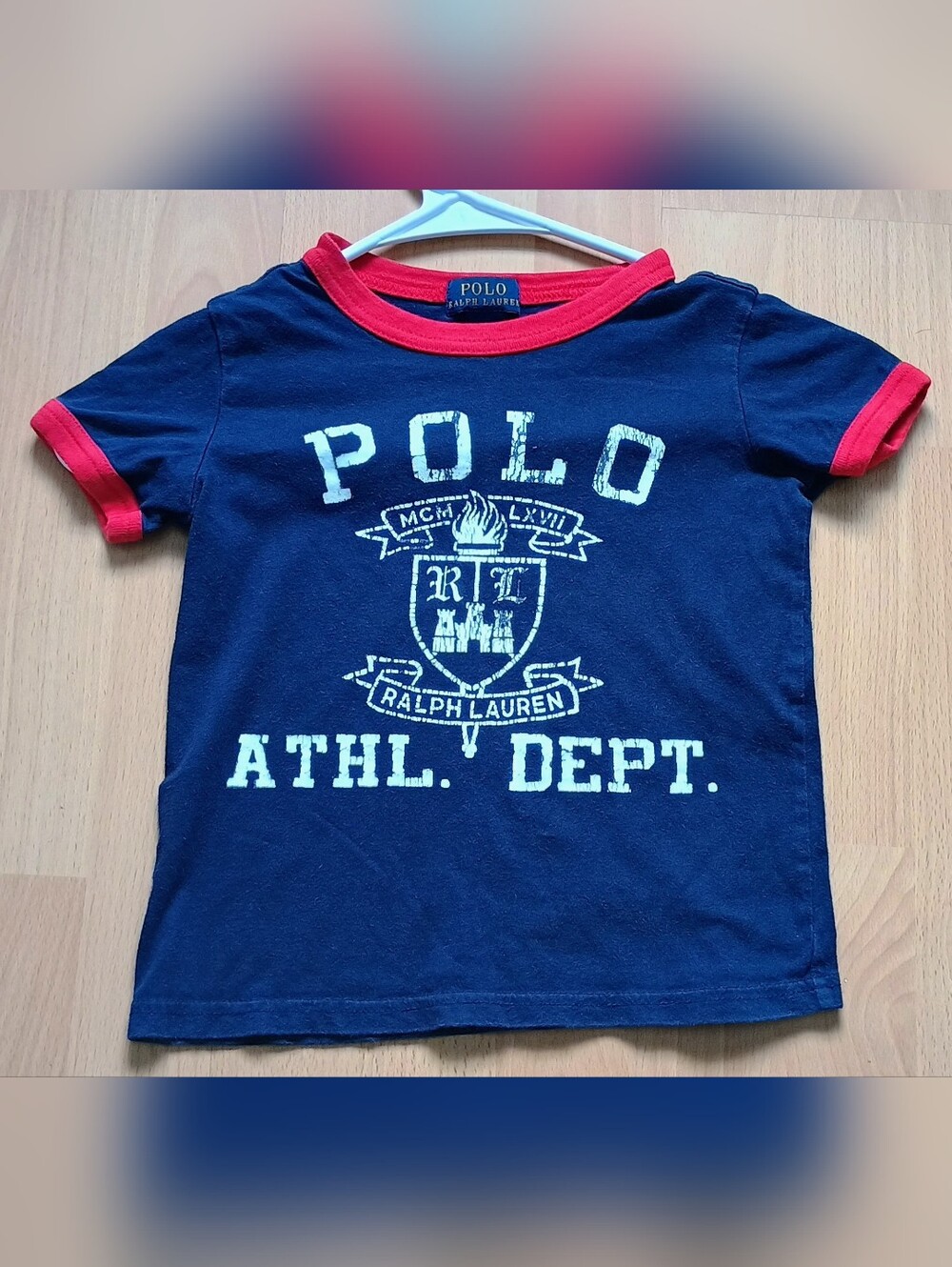Polo by Ralph Lauren Kids Navy & Red Logo Ringer Tee 3T